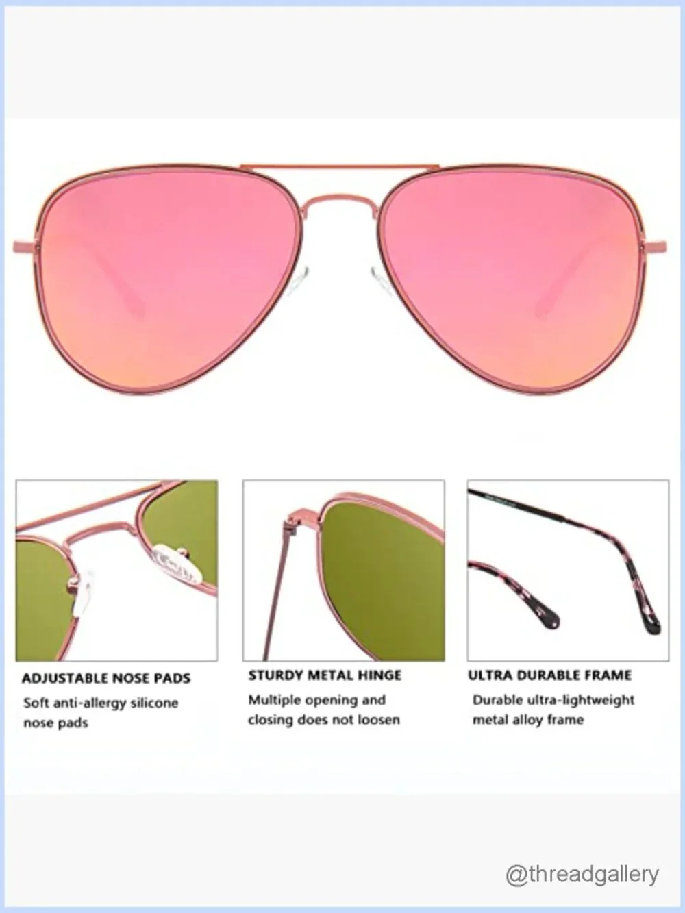 Polarized Aviator Sunglasses for Big Heads Unisex 8123